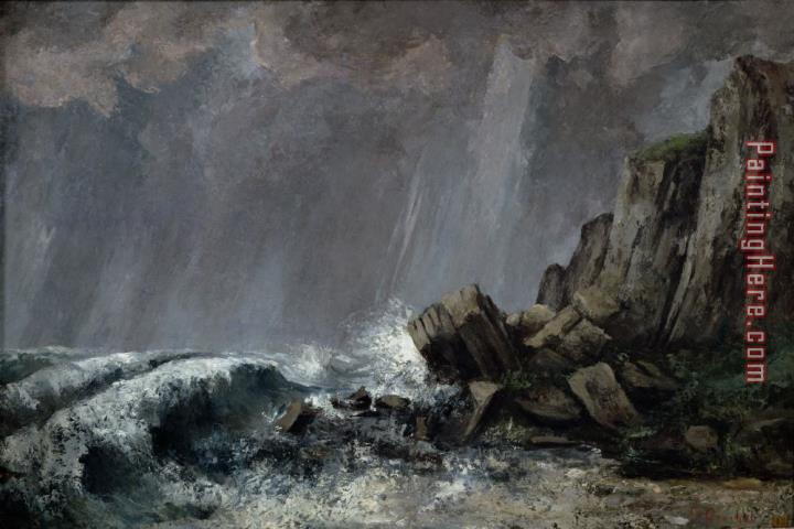 Gustave Courbet Downpour at Etretat